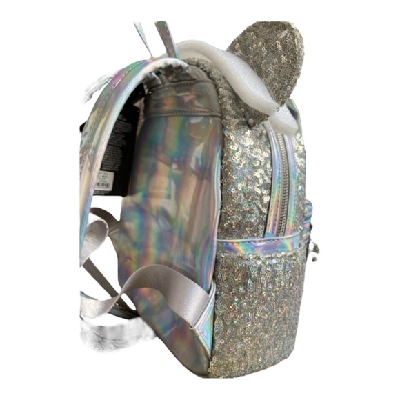Disney LOUNGEFLY X LASR Exclusive Holographic Sequin Minnie Mini Backpack NWT - Picture 5 of 9